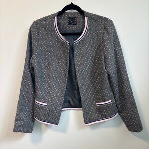 SPLASH Grey With Pink And White Dots And Banding On Collar, Pockets And Base